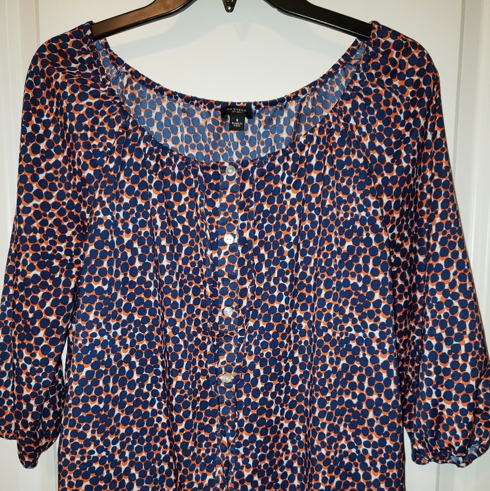 Boat Necked Polka Dot Blouse